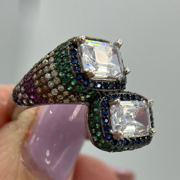 NWT PRIDE RAINBOW STERLING SILVER COCKTAIL RING - Picture 11 of 11